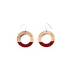 Mini Colorblock Fall Wood Hoop Earrings 