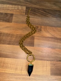 Image 2 of Black Tourmaline Icicle Necklace 