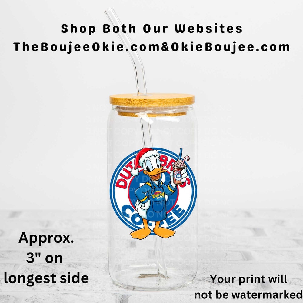 Image of Dutch Bros Coffee Donals Duck Uv Dtf Decal   T12