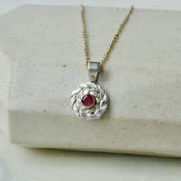 Image 8 of Mixed Metal Birthstone Wreath Charm