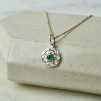 Image 6 of Mixed Metal Birthstone Wreath Charm