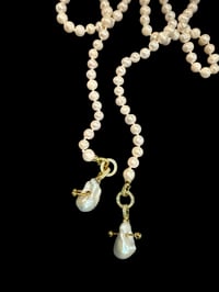 Image 3 of “LARIAT” Pearl Crossbody Necklace