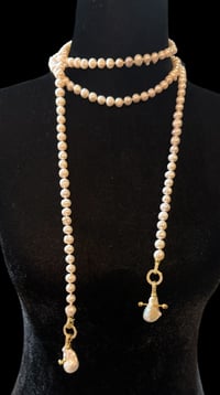Image 2 of “LARIAT” Pearl Crossbody Necklace