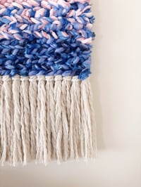 Image 4 of Woven Wall Hanging - Textured, Pink and Blue (small)