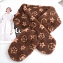 Faux Fur Star Pattern Bucket Hat & Scarf Set