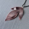 Copper and Sterling Silver Passion Flower Leaf Necklace