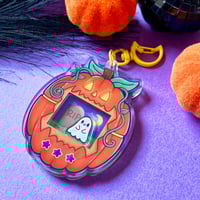 Image 1 of Halloween Tamagotchi, Ghost - Acrylic Shaker Keychain