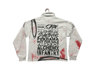 Image 2 of  Sade Black Panther party war custom screen print gray/red quarter zip sweatshirt