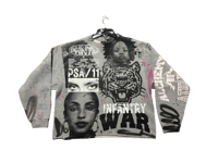 Image 1 of Sade Black Panther party war custom screen print gray/black sweatshirt