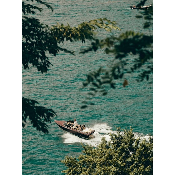 Image of Boat of Como 03 (Barca di Como 03) — Classic Speedboat on Lake Como Fine Art Print