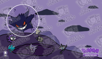 Image 2 of Halloween 2025 Bubble Gengar Scary Pokemon Playmat