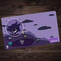 Image 1 of Halloween 2025 Bubble Gengar Scary Pokemon Playmat