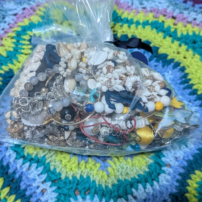 Femme Beachy Nautical Sea Shell Jewelry Mystery Grab Bag #11