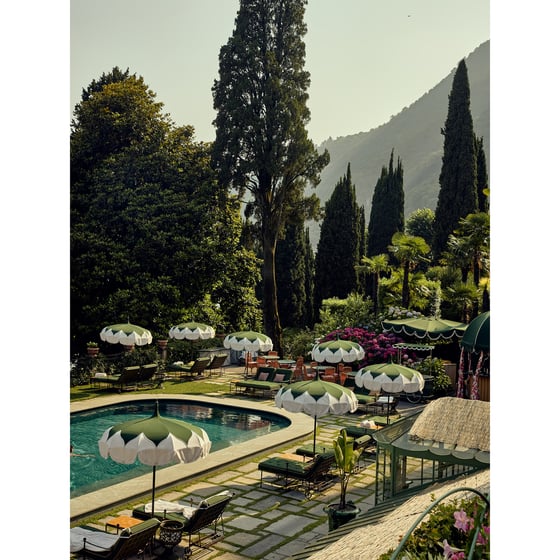 Image of Passalacqua Umbrellas 02 (Ombrelloni di Passalacqua 02) — Lake Como Poolside Fine Art Print