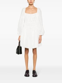 Image 3 of PINKO broderie anglaise mini dress. Effortless European Glamour