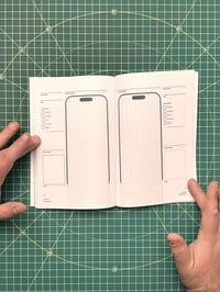 Image 3 of iPhone 16 Mobile Wireframe Sketchbook - Line Grid (The Mobile Wireframe Series)