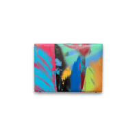 Image 1 of 100% Leather painted abstract briefcase 17"