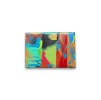 Image 4 of 100% Leather painted abstract briefcase 17"