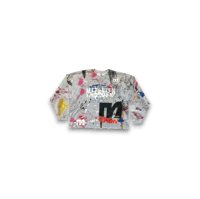 Image 1 of Abstract Art hand painted Mezaneen Originals® gray vintage sweatshirt 