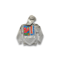 Image 1 of Abstract Art hand painted Mezaneen Originals® gray zip up Hoodie
