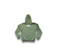 Image 2 of Abstract Art collage hand painted Mezaneen Originals® olive green hoodie