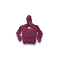 Image 2 of  Abstract Art hand painted Mezaneen Originals® burgundy/maroon hoodie