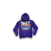 Image 1 of Abstract collage hand painted Mezaneen Originals® purple Hoodie