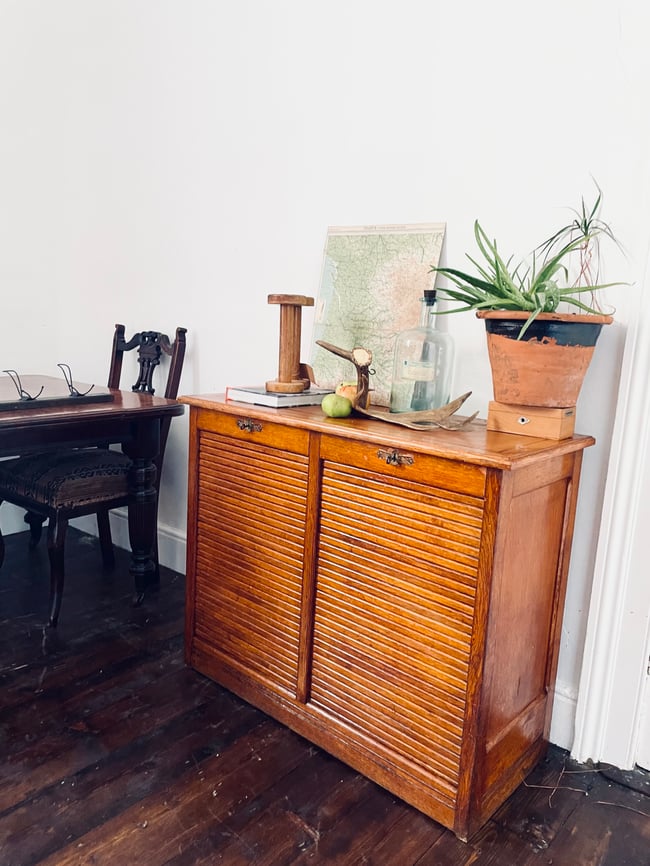 Antique Tambour Chest/ Double Fronted