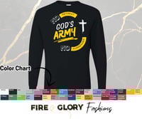 Image 1 of God's Army No Retreat No Surrender - Unisex Long Sleeve T Shirt - Christian FaithWear