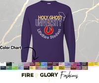 Image 3 of Holy Ghost University - Unisex Long Sleeve T Shirt - Christian FaithWear | Custom Apparel