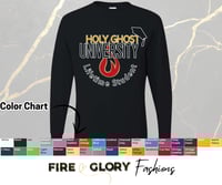 Image 1 of Holy Ghost University - Unisex Long Sleeve T Shirt - Christian FaithWear | Custom Apparel