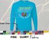 Image 2 of Holy Ghost University - Unisex Long Sleeve T Shirt - Christian FaithWear | Custom Apparel