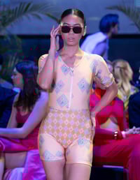 Mesh Detail One-Piece Swimsuit - Size 10