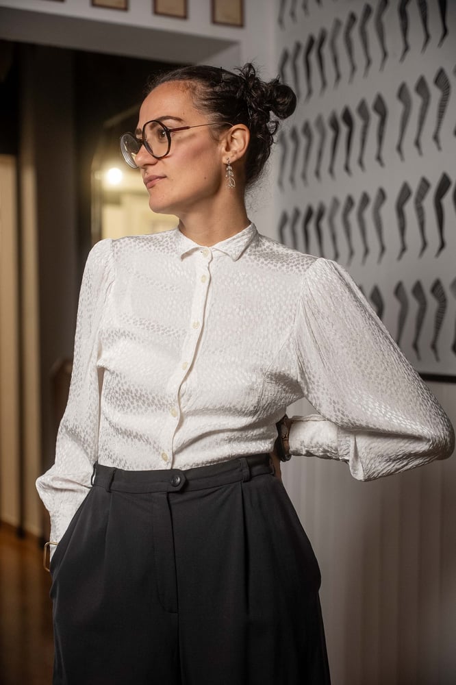 Image of Camicia bianca pois