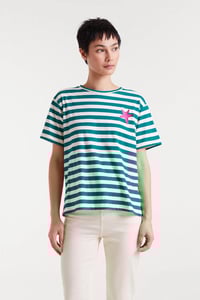 Image 1 of Camiseta de rayas 100% algodón con bordado estrella