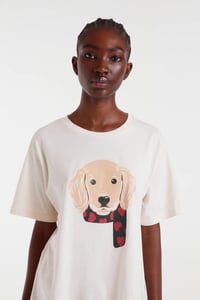 Image 1 of Camiseta 100% algodón con estampado perro