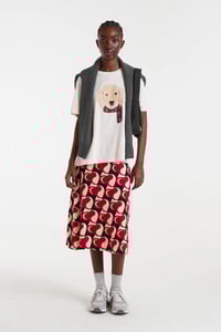 Image 7 of Falda midi con estampado heart attack
