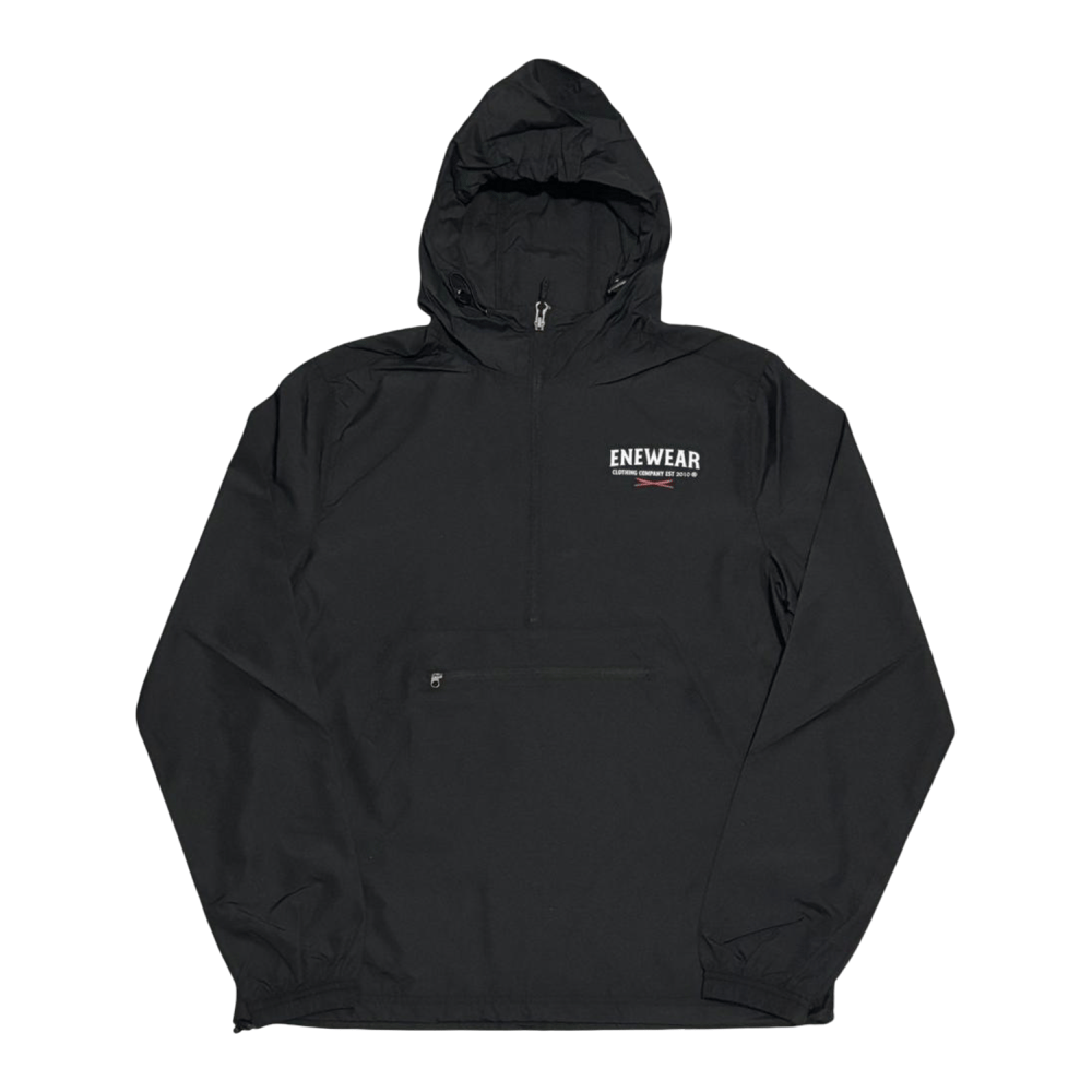 Image of ALL G (HALF ZIP RAIN JACKET) BLACK