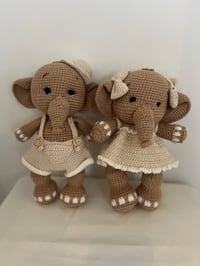 Image 1 of Eli & Ella — Crochet Elephant Duo