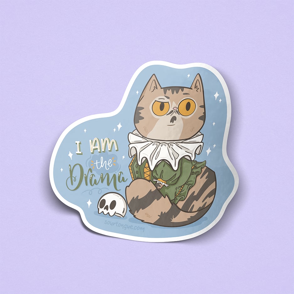 Image of Shakespeare Cat Sticker