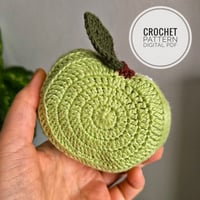 Image 1 of Crochet Pattern: Foldable Apple Market Bag - digital download only