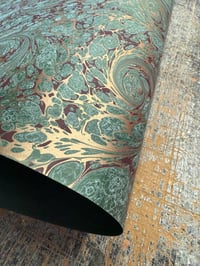 Image 2 of Hand Marbled one-of-a-kind 'Verdigris Swirl'