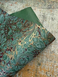 Image 4 of Hand Marbled one-of-a-kind 'Verdigris Swirl'