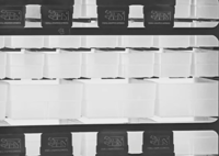 Image 5 of 10144 Black, 20" x 6-3/8" x 15-13/16" Plastic Storage Cabinet w/ 44 Drawers - Large Drawer Size 6" x