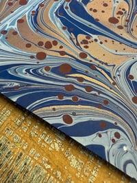 Image 3 of Hand Marbled paper one-of-a-kind 'Cobalt Melt'  