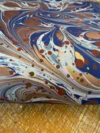 Image 1 of Hand Marbled paper one-of-a-kind 'Cobalt Melt'  