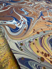 Image 5 of Hand Marbled paper one-of-a-kind 'Cobalt Melt'  