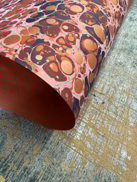 Image 3 of Hand Marbled paper one-of-a-kind 'Bitter Orange'  