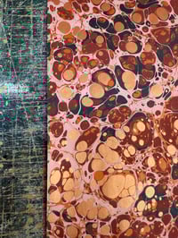 Image 2 of Hand Marbled paper one-of-a-kind 'Bitter Orange'  