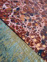 Image 5 of Hand Marbled paper one-of-a-kind 'Bitter Orange'  